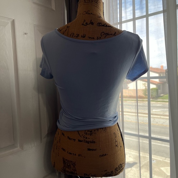 Blue Ruched Cutout Top - Picture 3 of 3